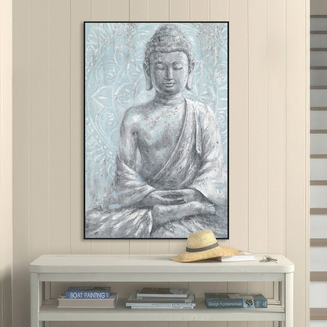 Silver Tranquility - Meditative Buddha Painting#L5013 Painting artwepaint 