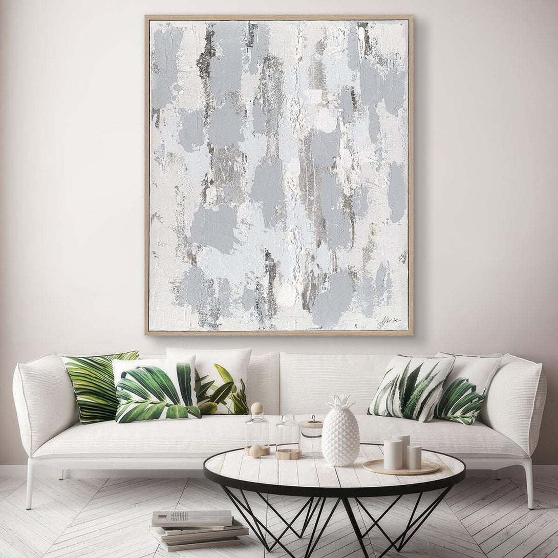 Silver Veil - Textured Grey Abstract Painting#M6899 Painting artwepaint 
