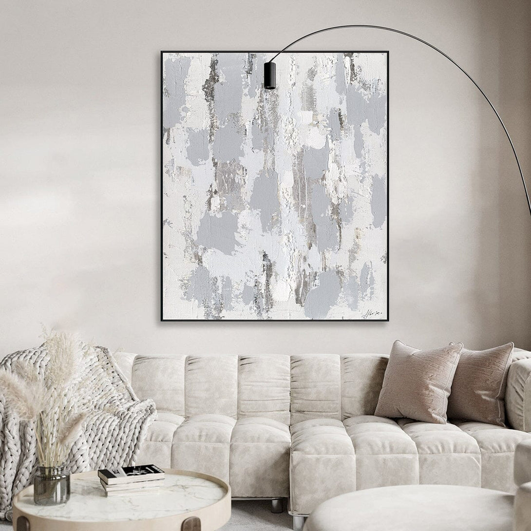Silver Veil - Textured Grey Abstract Painting#M6899 Painting artwepaint 