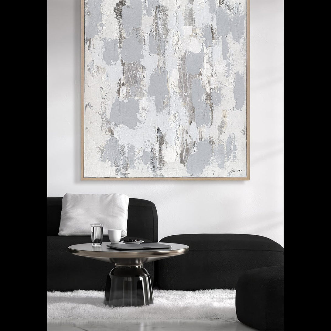 Silver Veil - Textured Grey Abstract Painting#M6899 Painting artwepaint 