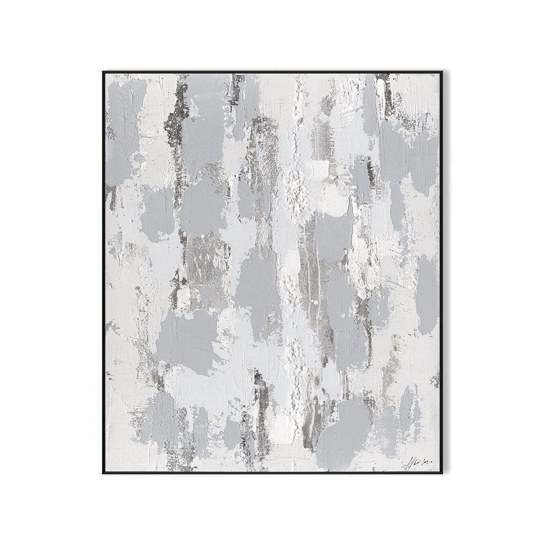 Silver Veil - Textured Grey Abstract Painting#M6899 Painting artwepaint 