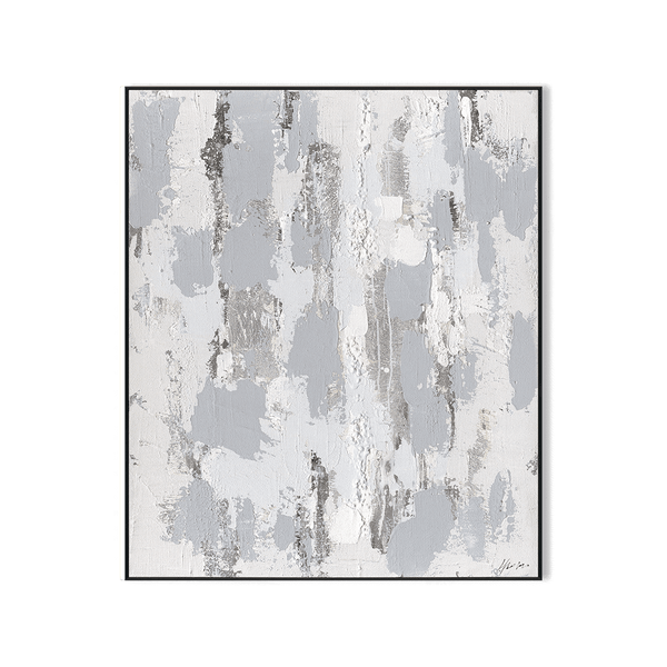 Silver Veil - Textured Grey Abstract Painting#M6899 Painting artwepaint 