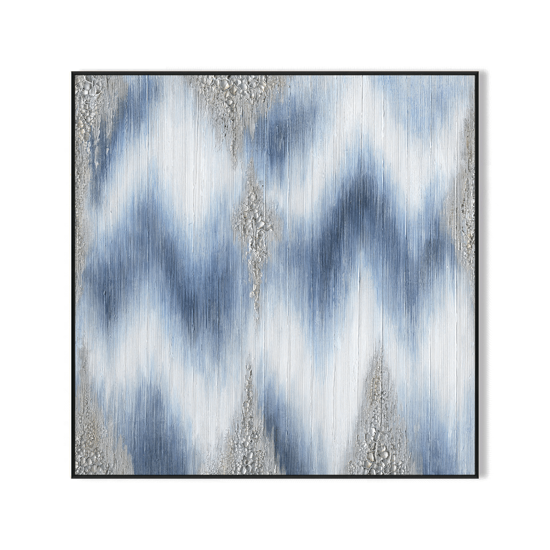 Silver Waves-Blue Textured Abstract #J4167 Painting artwepaint 