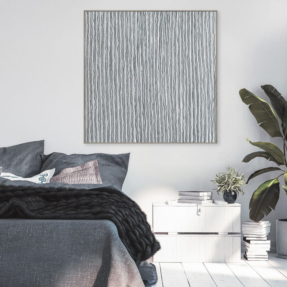 Silver Whisper - Grey Vertical Texture Painting #J4115 Painting artwepaint 