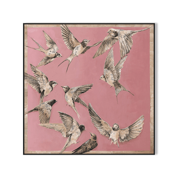 Sky Ballet – Pink Bird Abstract Painting#J3555 Painting artwepaint 