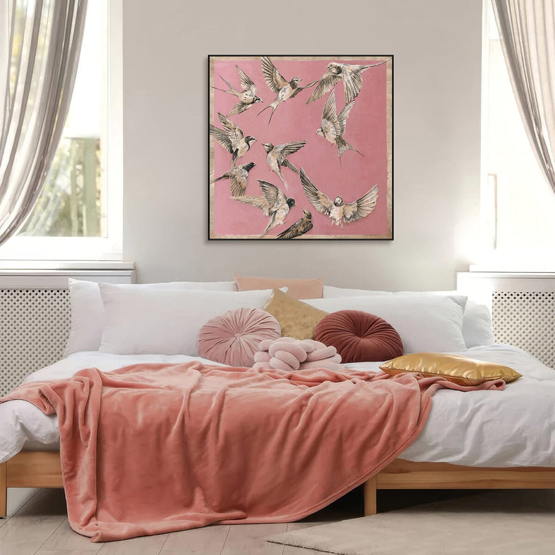 Sky Ballet – Pink Bird Abstract Painting#J3555 Painting artwepaint 