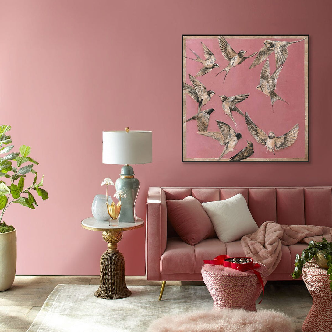 Sky Ballet – Pink Bird Abstract Painting#J3555 Painting artwepaint 