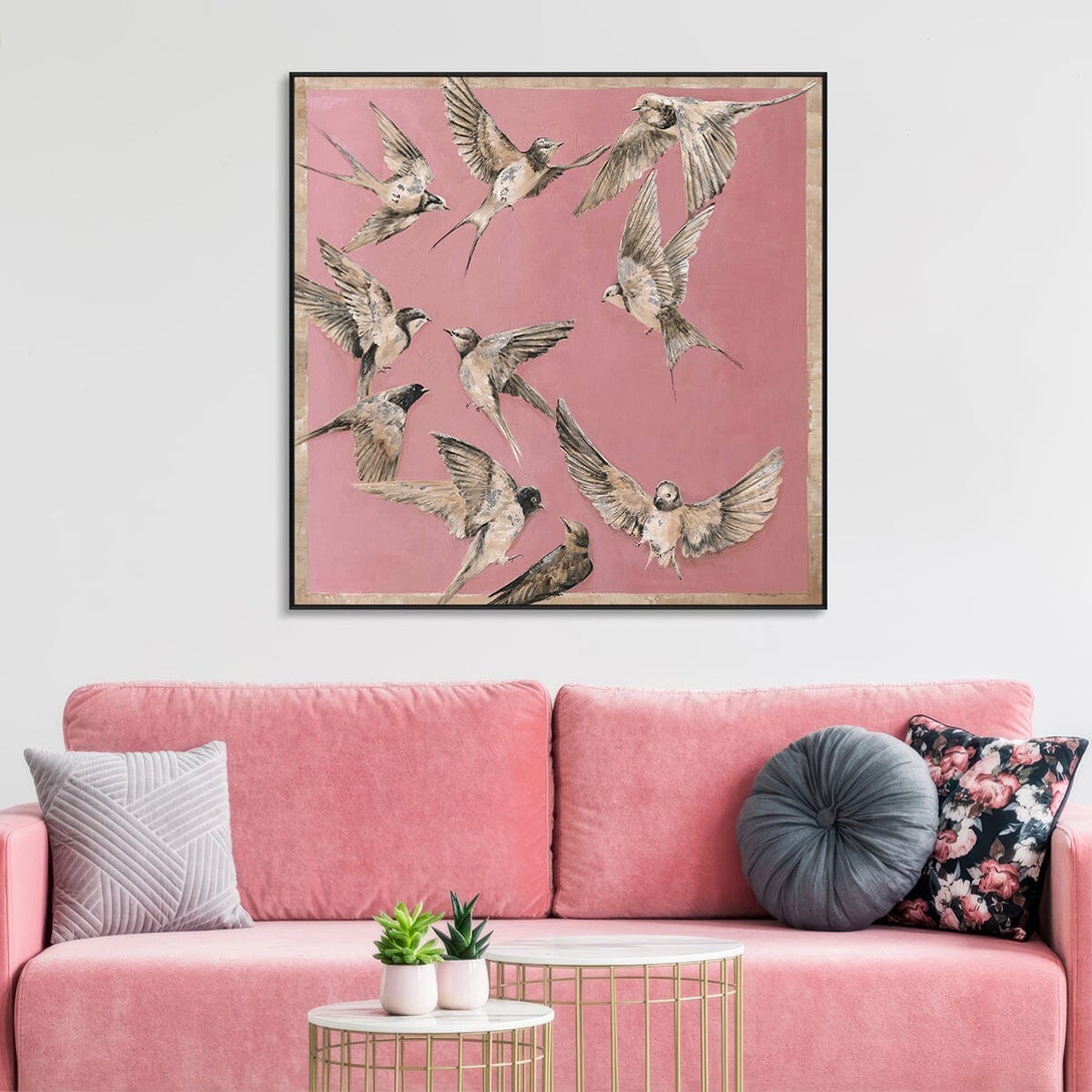 Sky Ballet – Pink Bird Abstract Painting#J3555 Painting artwepaint 