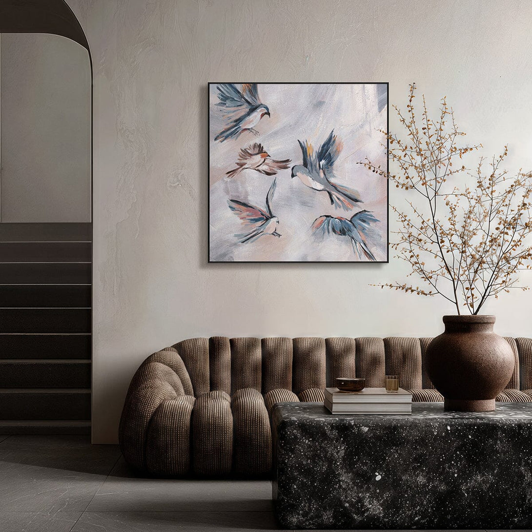 Sky Dance – Birds in Flight Abstract Painting #M4713 Painting artwepaint 