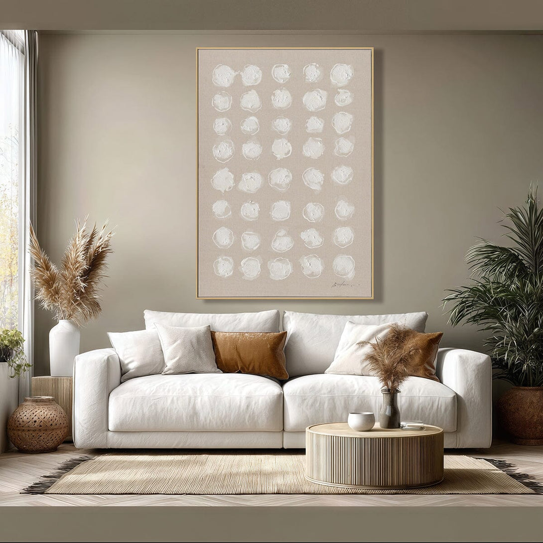 Snow Bloom-White Dot Abstract Painting#M5857 Painting artwepaint 
