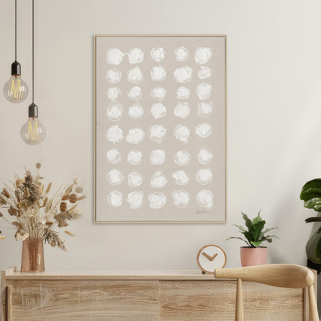 Snow Bloom-White Dot Abstract Painting#M5857 Painting artwepaint 