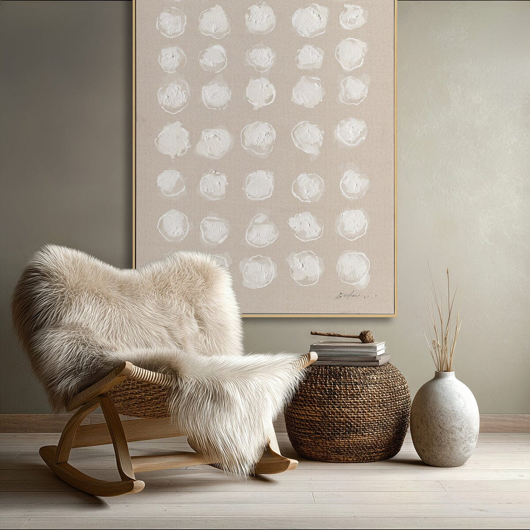 Snow Bloom-White Dot Abstract Painting#M5857 Painting artwepaint 