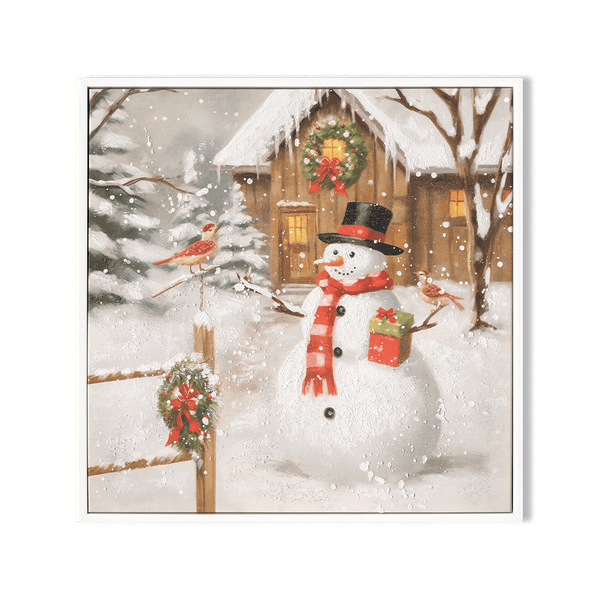 Snowman Cottage Joy – Winter Holiday Painting #P5512 Painting artwepaint 
