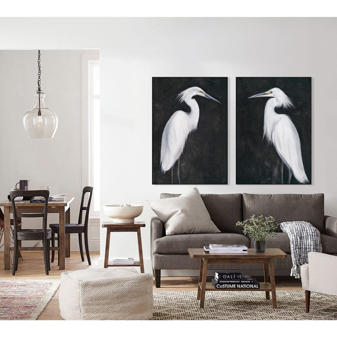 Snowy Grace - White Egret Realism Painting #M4570 Painting artwepaint 