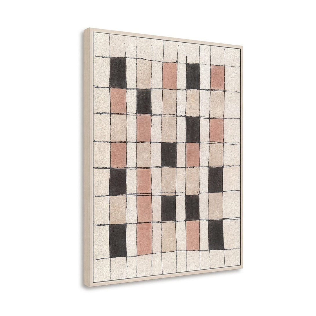 Soft Grid-Pink & Beige Abstract Painting #P4508 Painting artwepaint 