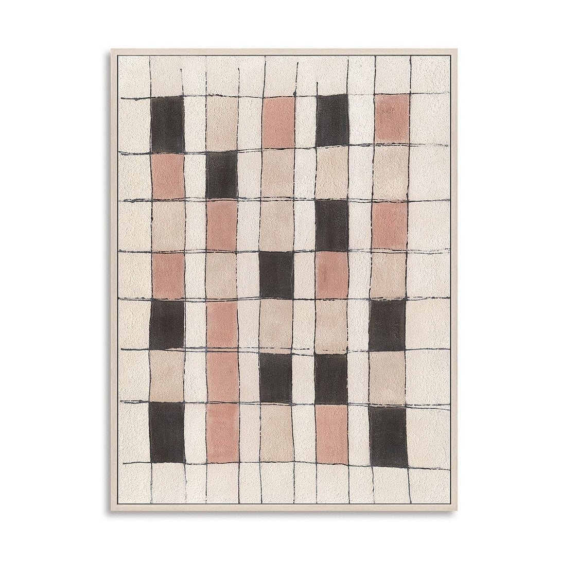 Soft Grid-Pink & Beige Abstract Painting #P4508 Painting artwepaint 