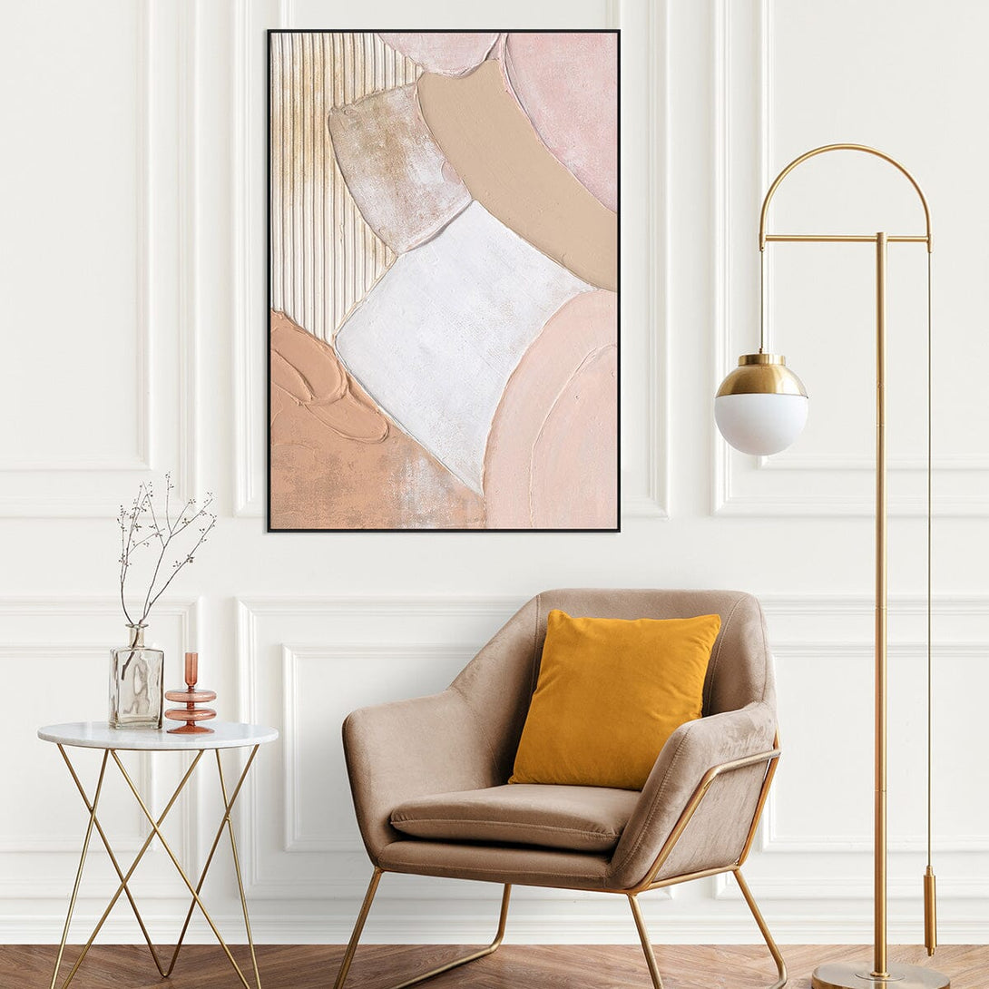 Soft Harmony – Beige & Pink Abstract Texture #L2618 Painting artwepaint 