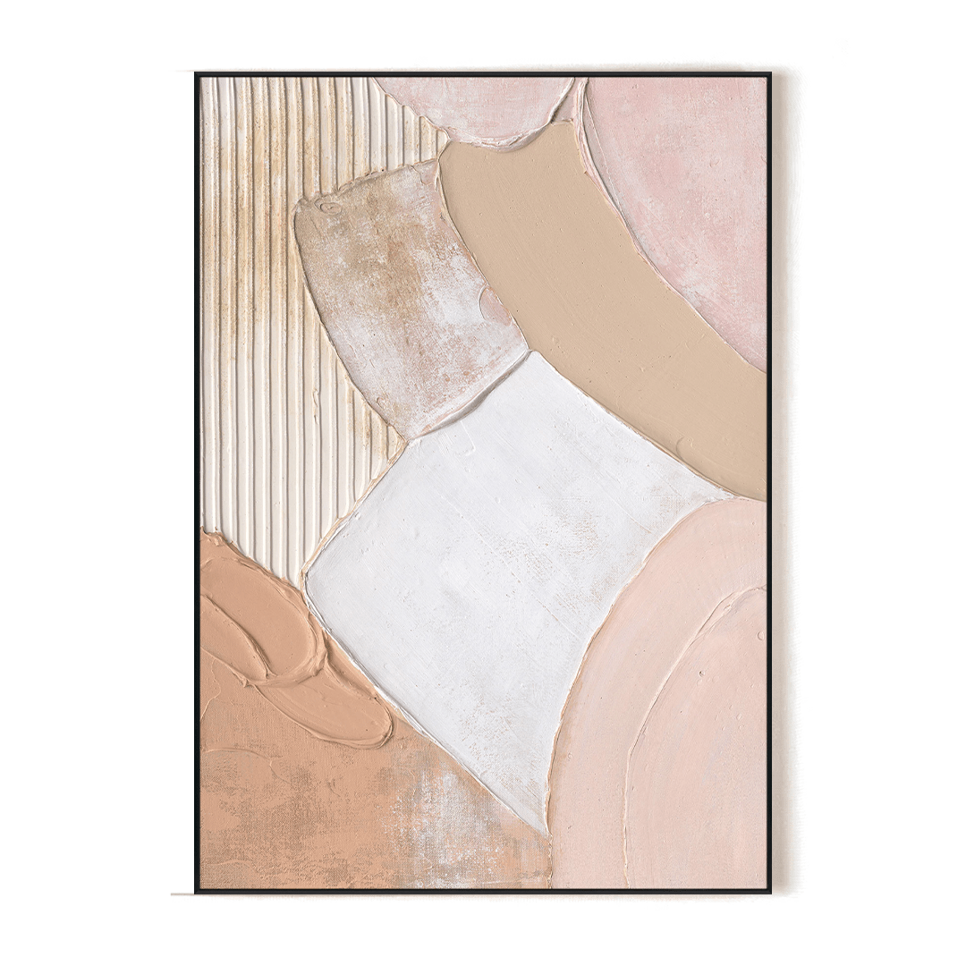 Soft Harmony – Beige & Pink Abstract Texture #L2618 Painting artwepaint 