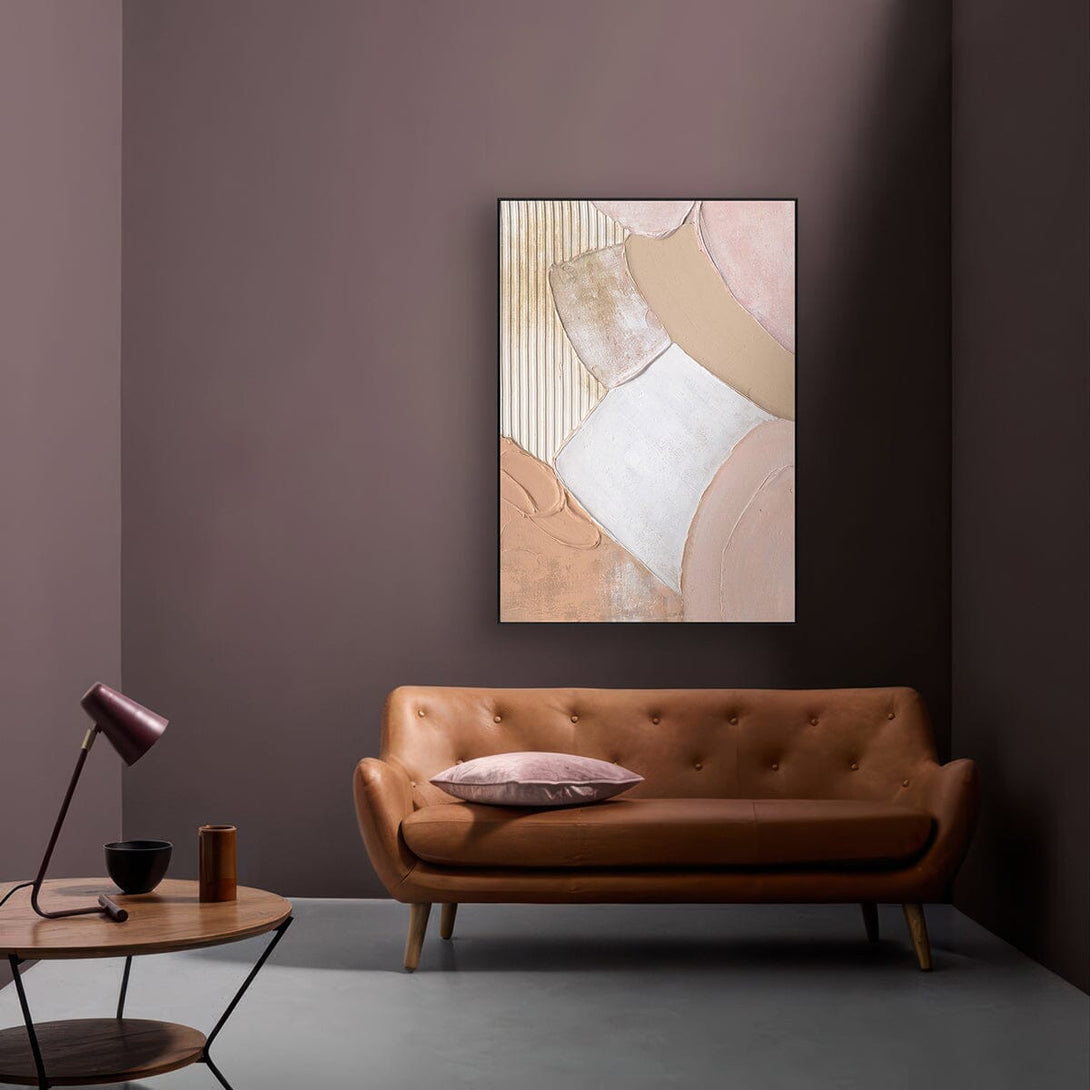 Soft Harmony – Beige & Pink Abstract Texture #L2618 Painting artwepaint 