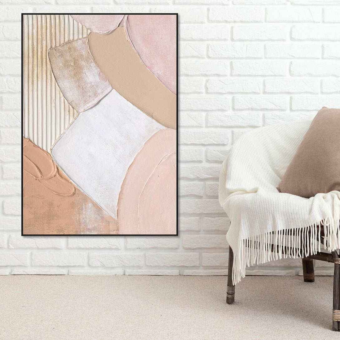 Soft Harmony – Beige & Pink Abstract Texture #L2618 Painting artwepaint 