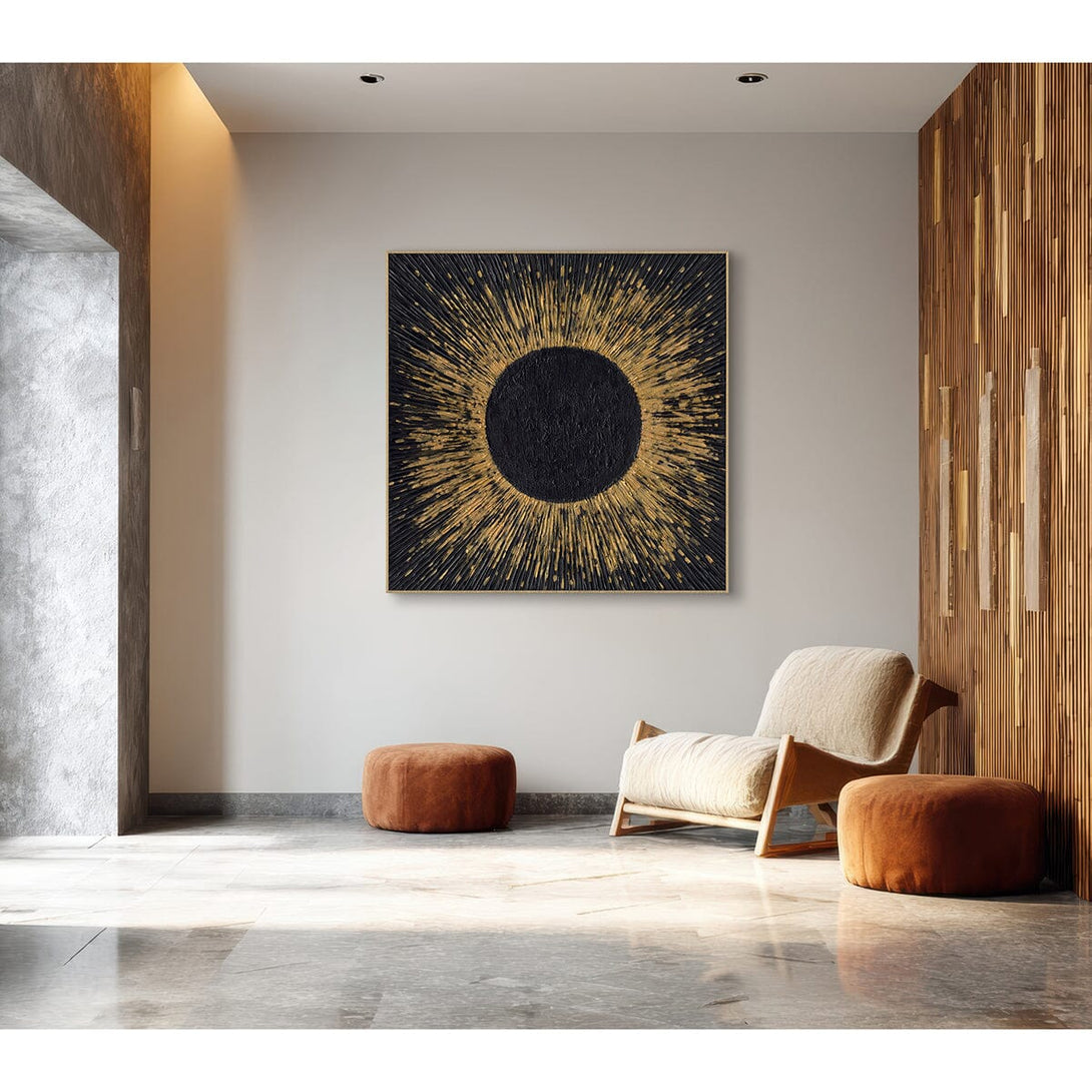 Solar Radiance-Black & Gold Abstract Painting #P6162 Painting artwepaint 