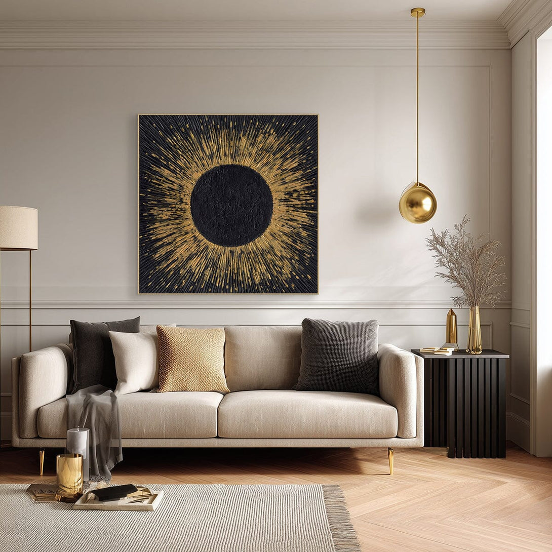 Solar Radiance-Black & Gold Abstract Painting #P6162 Painting artwepaint 