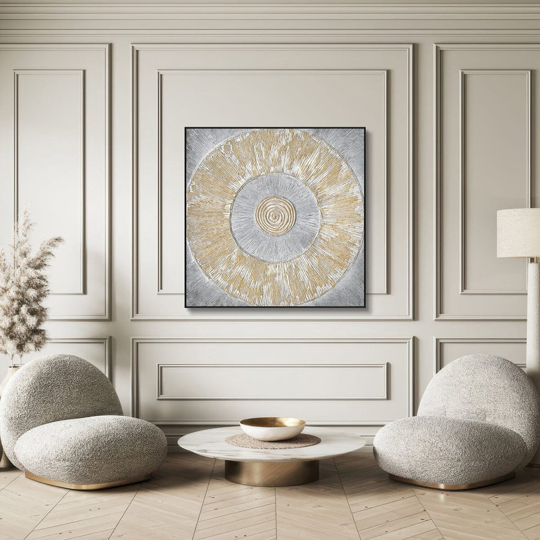 Solar Radiance-Gold & Silver Abstract #J4161 Painting artwepaint 