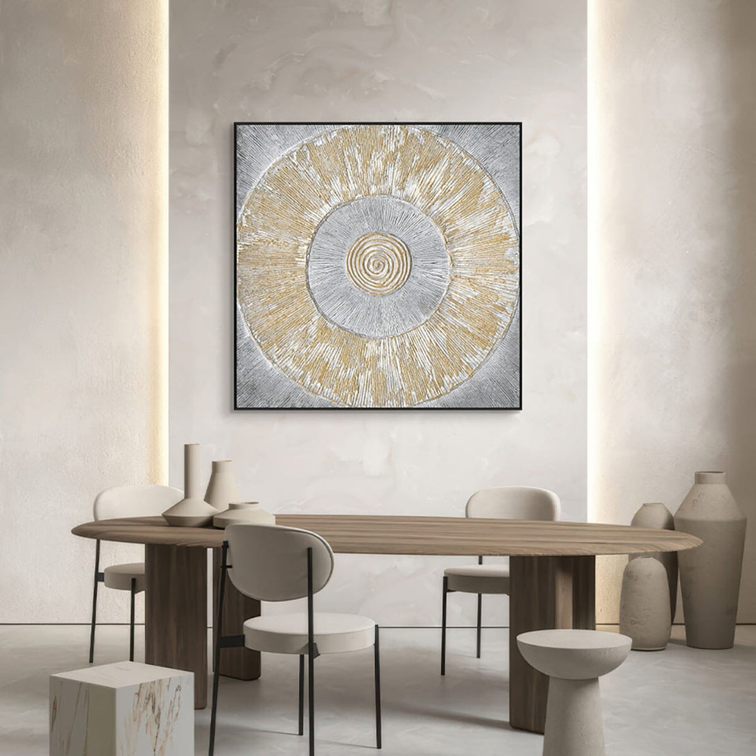 Solar Radiance-Gold & Silver Abstract #J4161 Painting artwepaint 