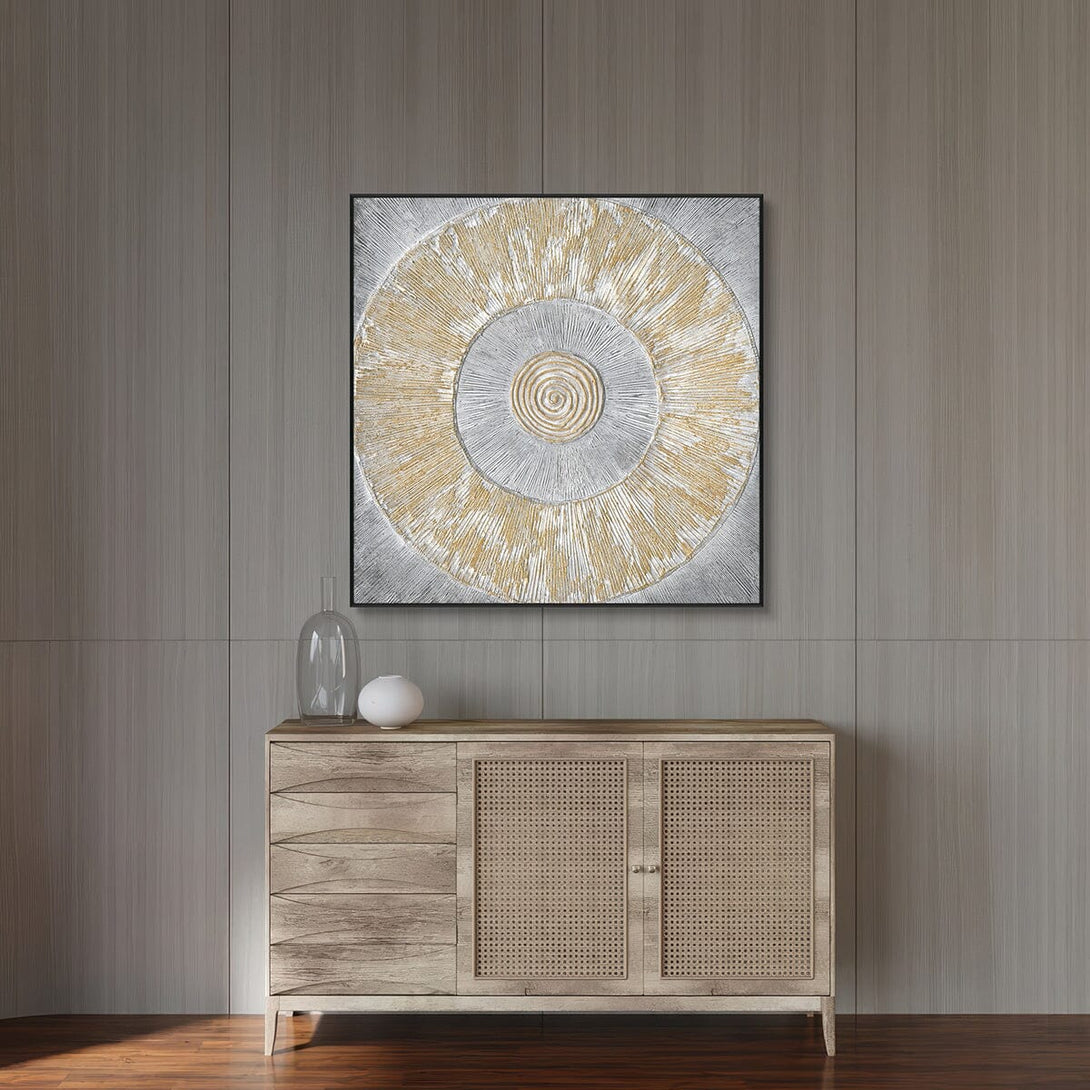 Solar Radiance-Gold & Silver Abstract #J4161 Painting artwepaint 