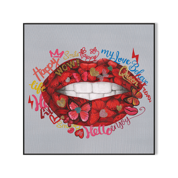 Sparkling Smile – Red Lips Pop Art Painting #L2002 Painting artwepaint 