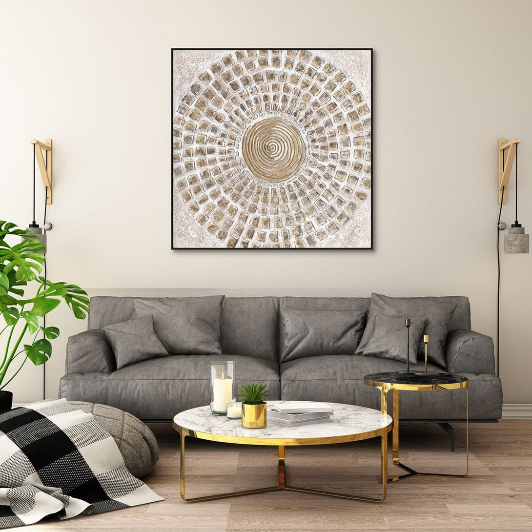 Spiral Glow-Golden Textured Abstract #J4118 Painting artwepaint 