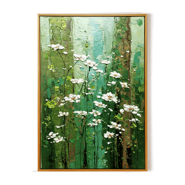 Spring Bloom – Vertical Green Floral Painting #96 Painting artwepaint 