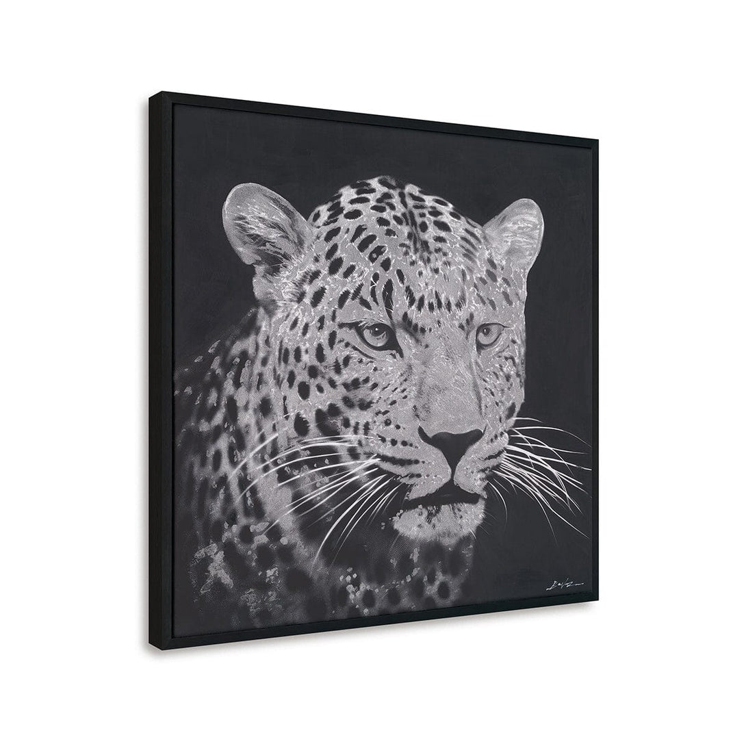 Steely Stare - Black and White Leopard Oil Painting#M8086 Painting artwepaint 
