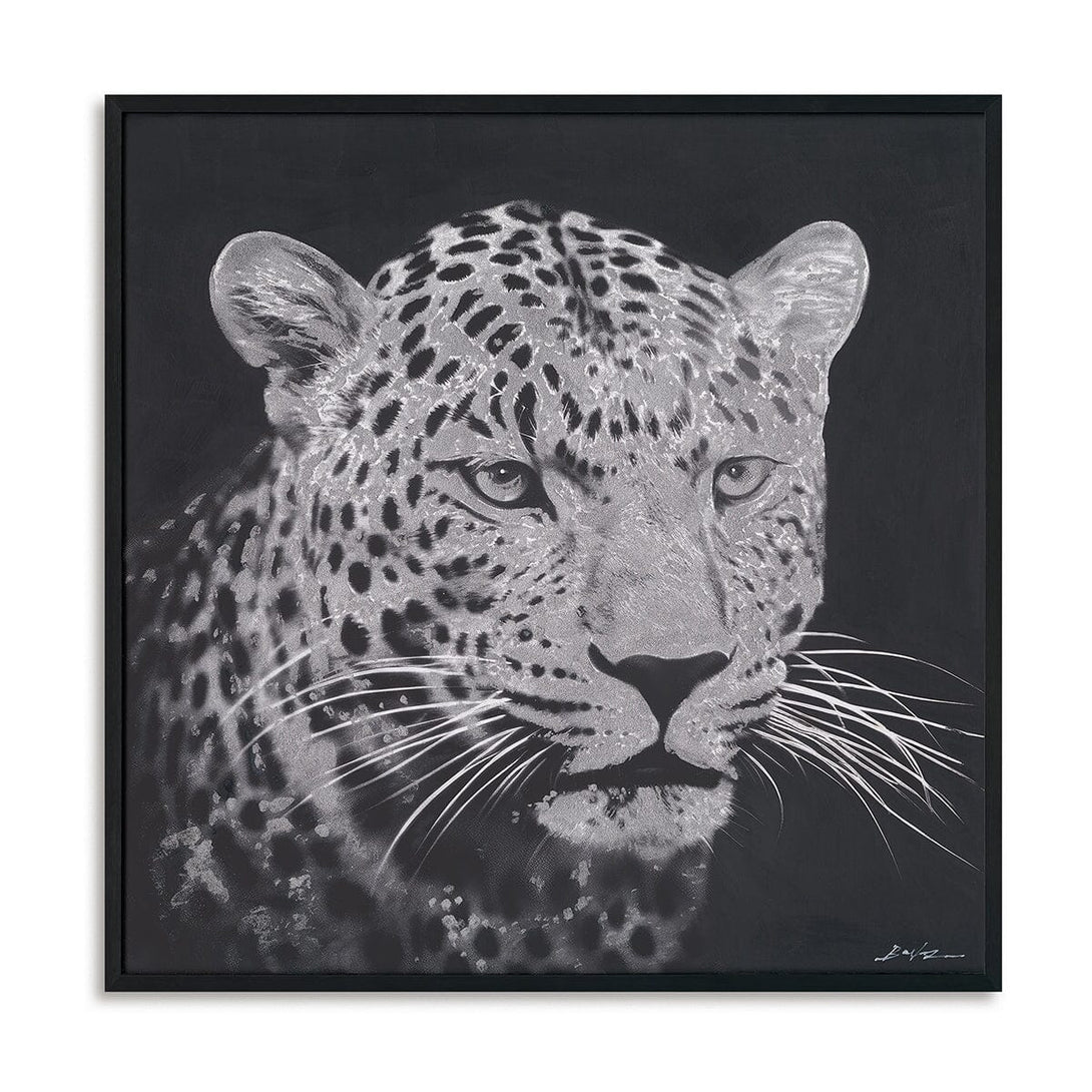 Steely Stare - Black and White Leopard Oil Painting#M8086 Painting artwepaint 