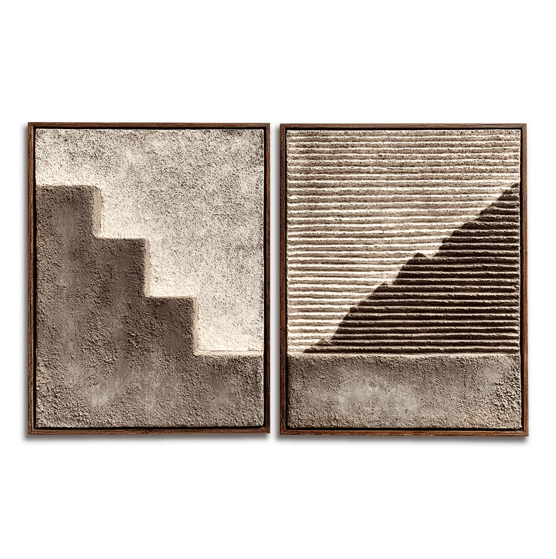 Steps of Stillness – Wabi-Sabi Minimal Texture Duo #awp85 Painting artwepaint 