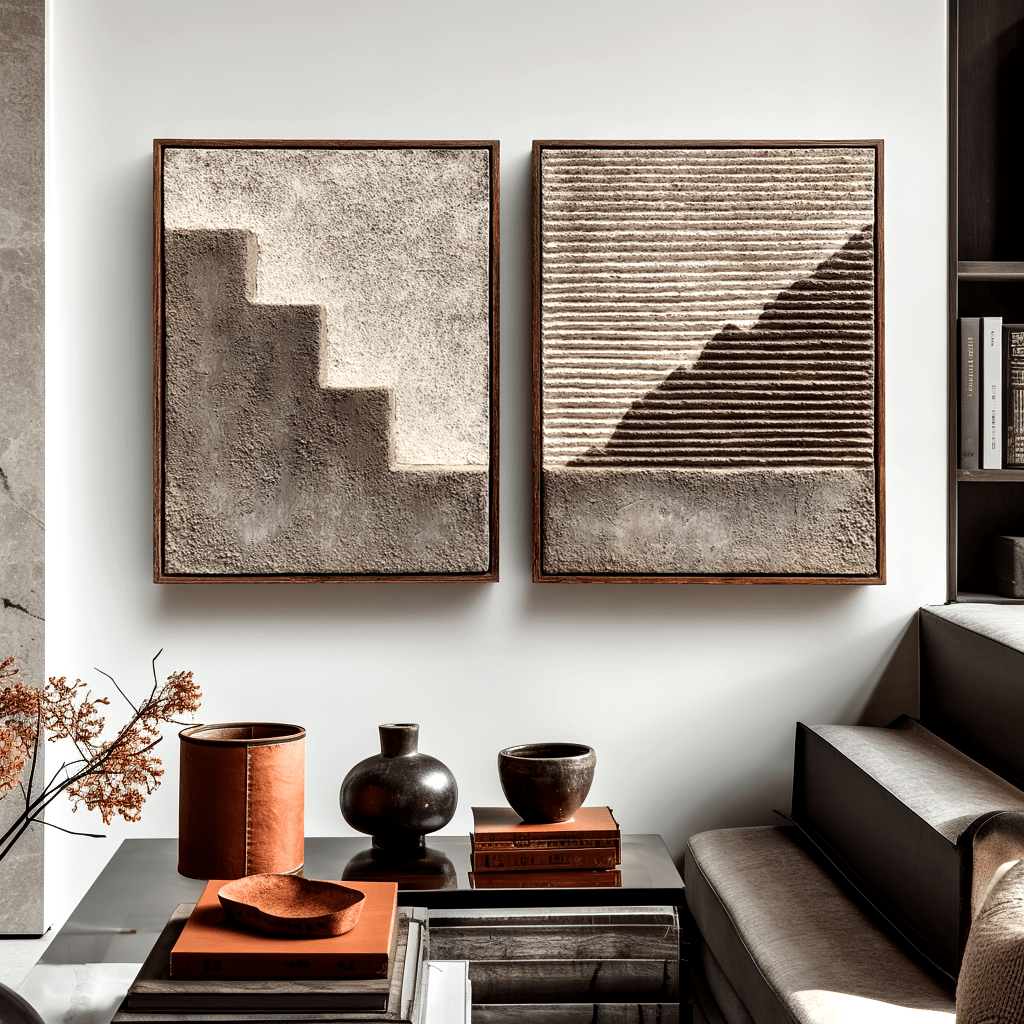 Steps of Stillness – Wabi-Sabi Minimal Texture Duo #awp85 Painting artwepaint 