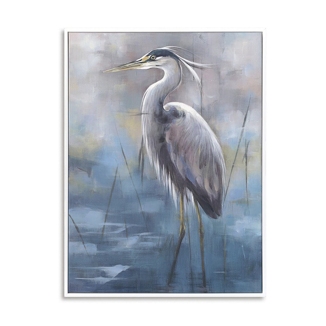 Still Heron - Blue Grey Nature Animal Painting #M2645 Painting artwepaint 