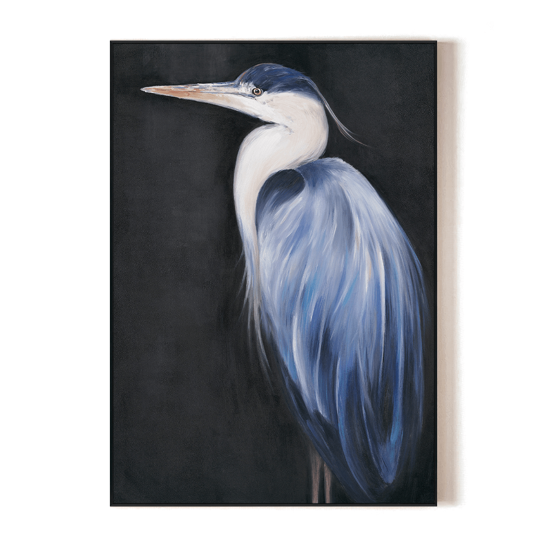 Still Water Blue - Heron Realism Painting #M4573 Painting artwepaint 