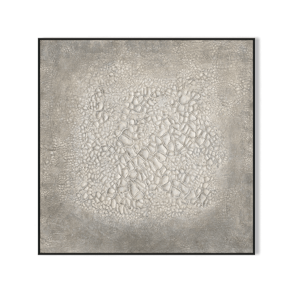 Stone Echo-White & Silver Abstract with Gold #J4114 Painting artwepaint 