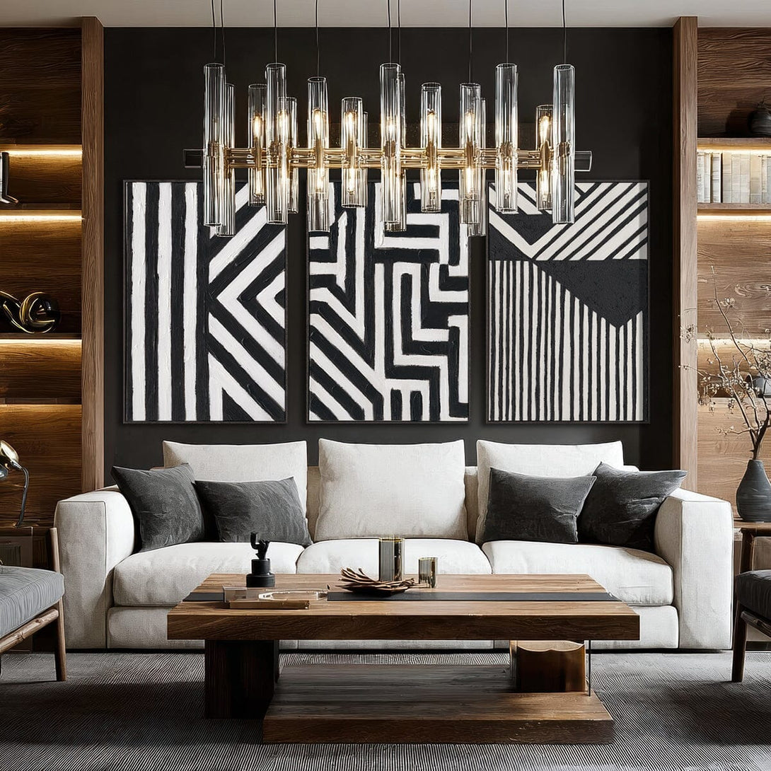 Strata Rhythm - Black & White Abstract Painting#P4722 Painting artwepaint 