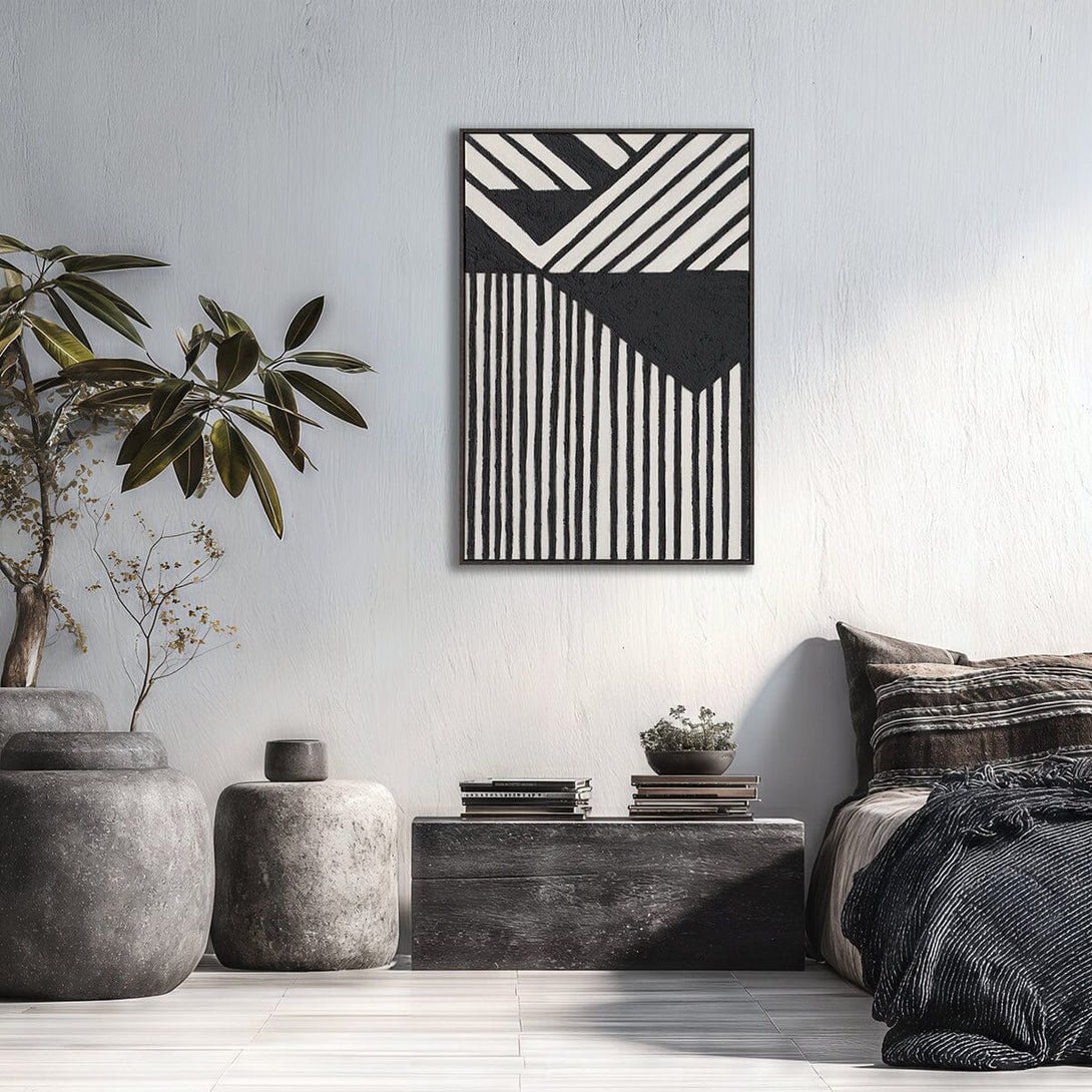 Strata Rhythm - Black & White Abstract Painting#P4722 Painting artwepaint 