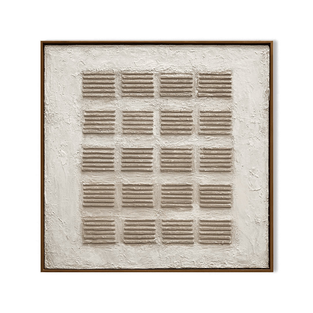 Structured Calm – Beige Geometric Textured Painting #93059 Painting artwepaint 