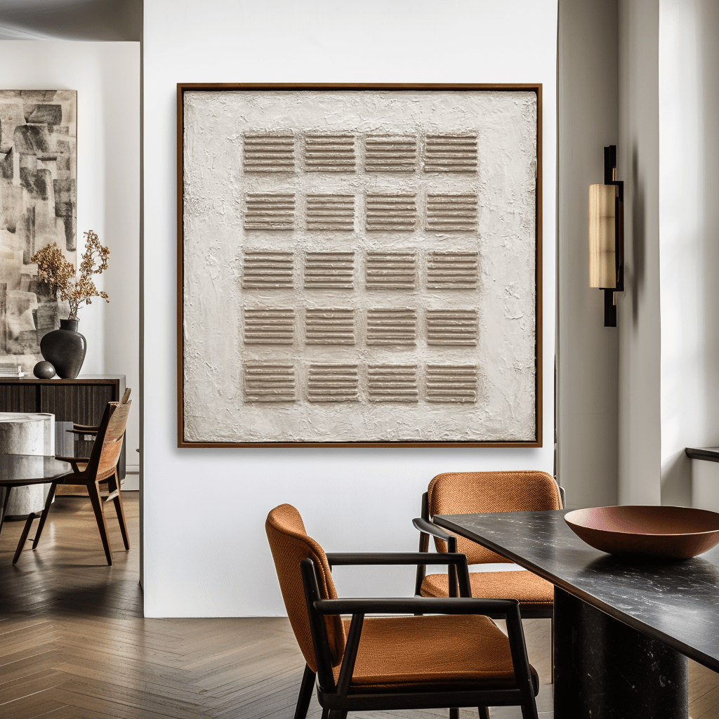 Structured Calm – Beige Geometric Textured Painting #93059 Painting artwepaint 