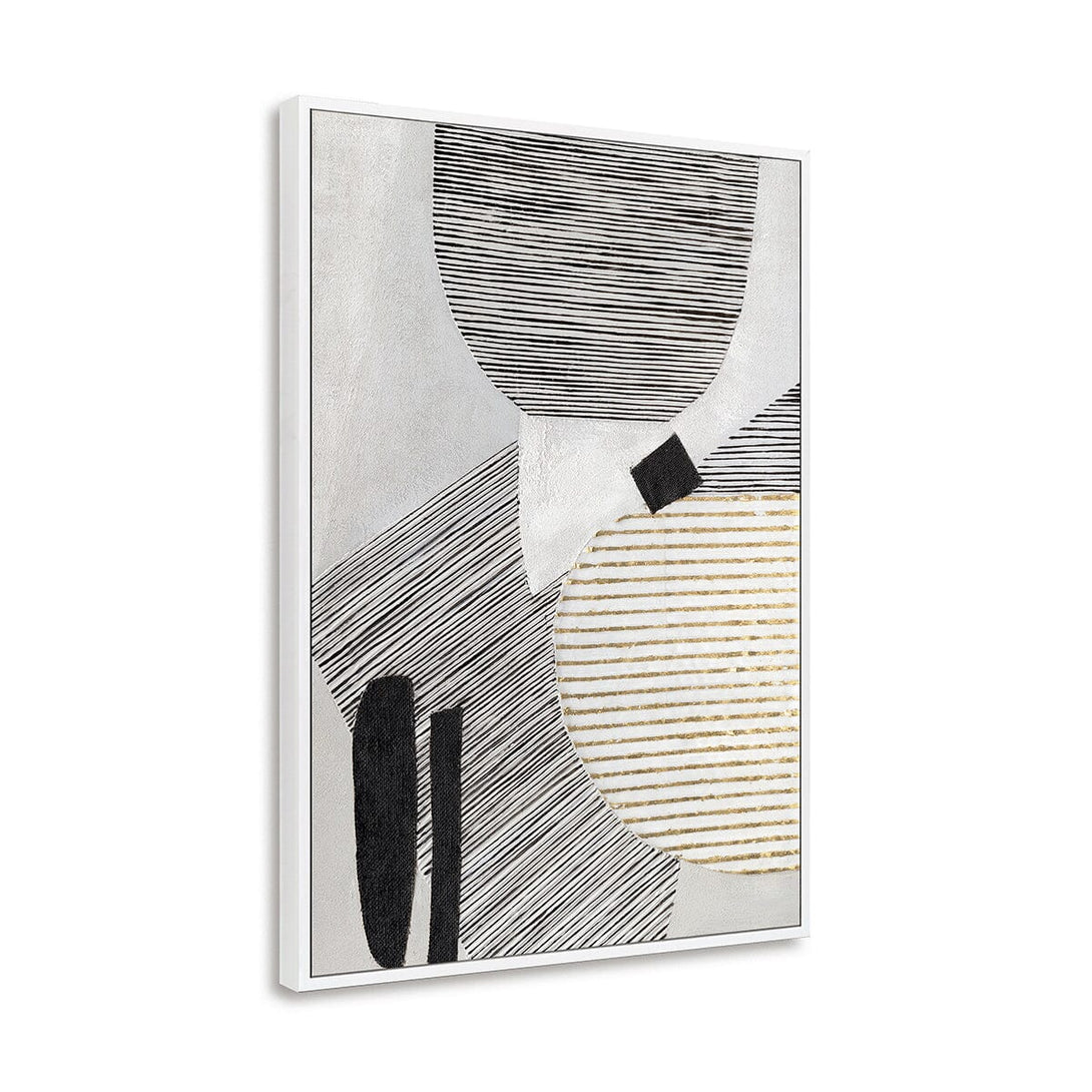 Symphony of Lines - Black White & Gold Geometric#M2510 Painting artwepaint 