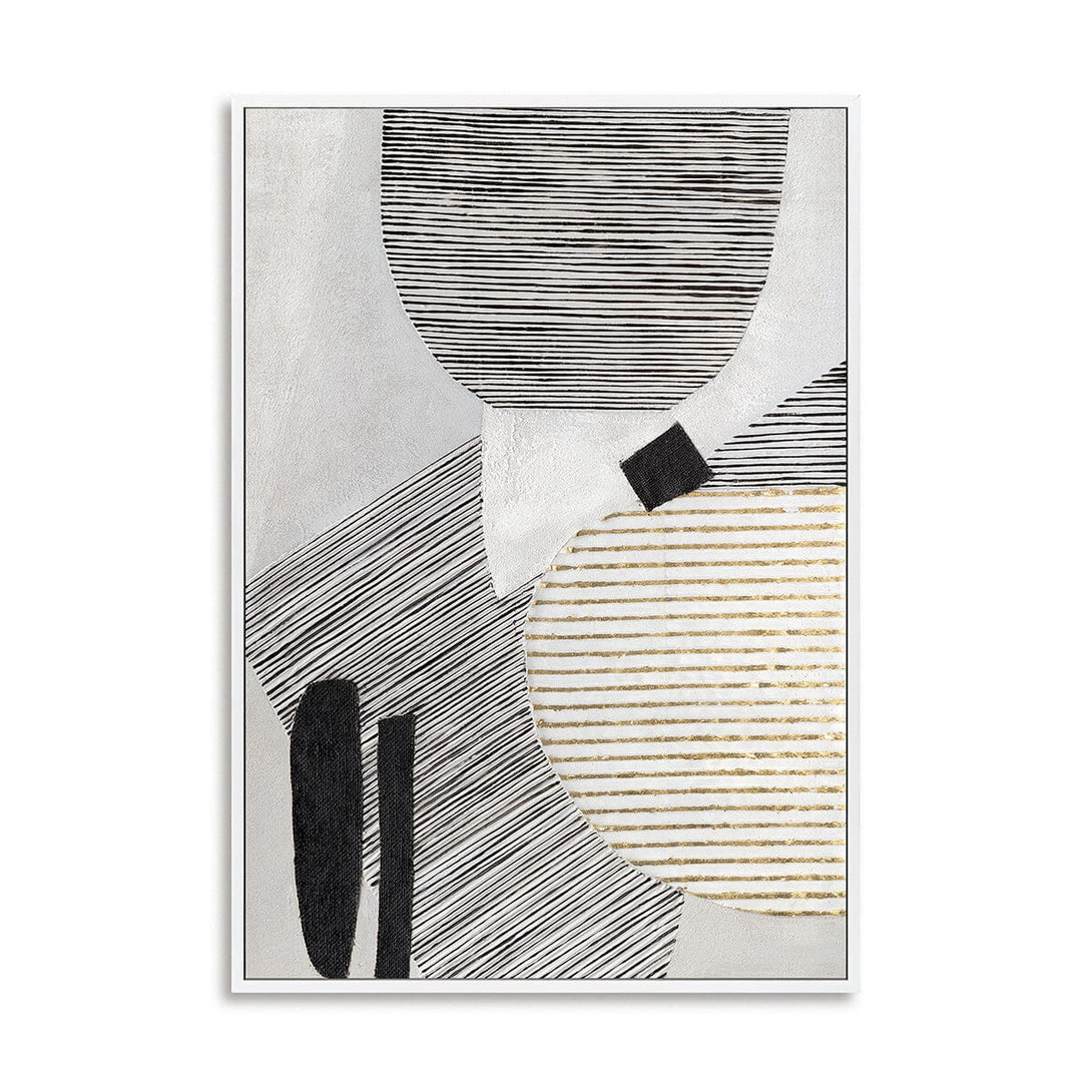 Symphony of Lines - Black White & Gold Geometric#M2510 Painting artwepaint 