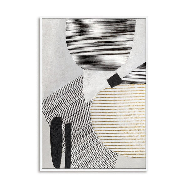 Symphony of Lines - Black White & Gold Geometric#M2510 Painting artwepaint 