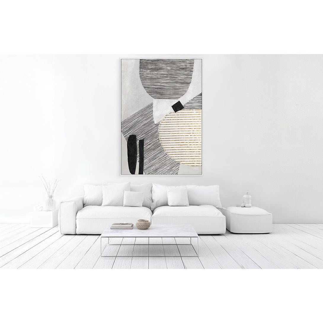 Symphony of Lines - Black White & Gold Geometric#M2510 Painting artwepaint 