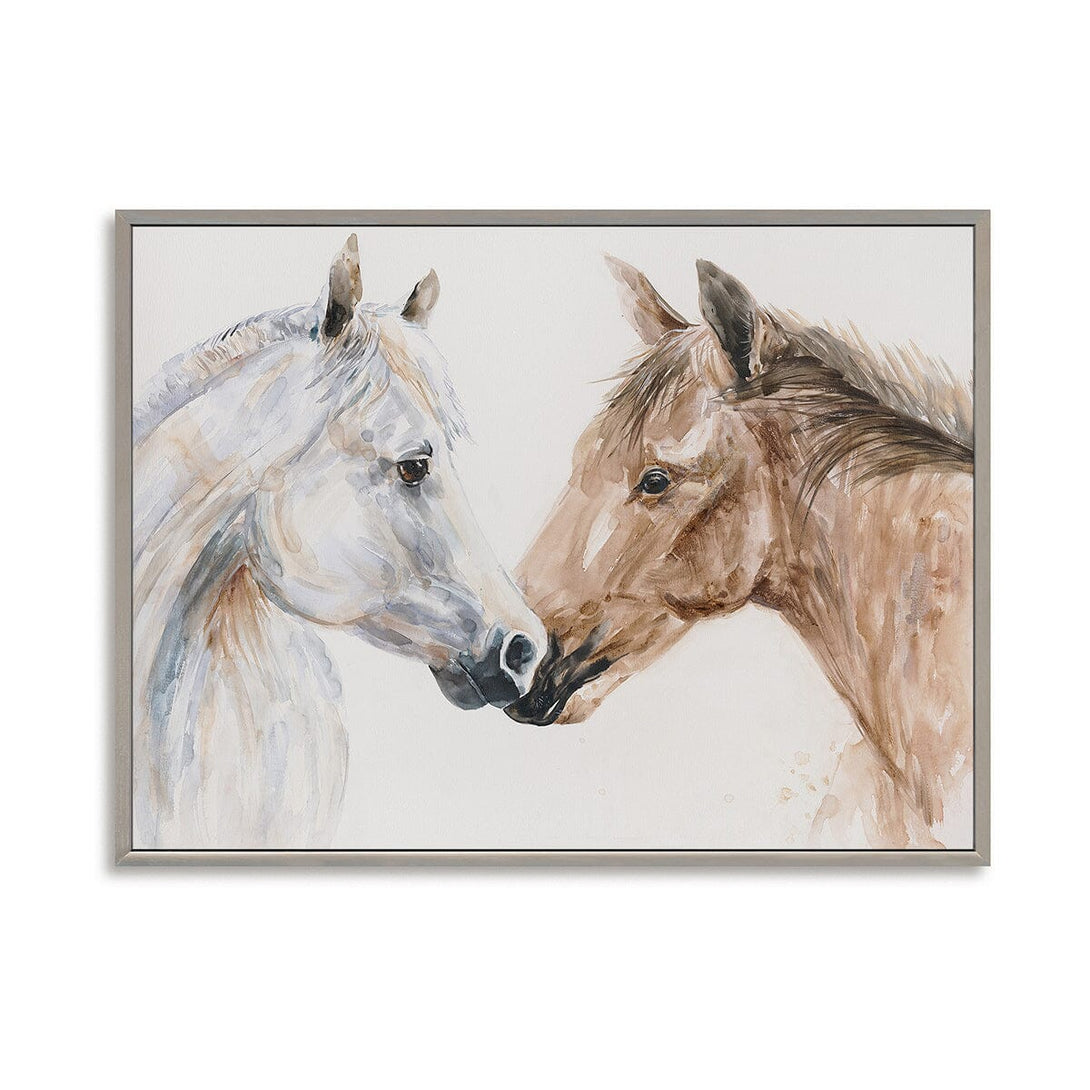 Tender Gaze - Watercolor Horse Duo Portrait #M3562 Painting artwepaint 