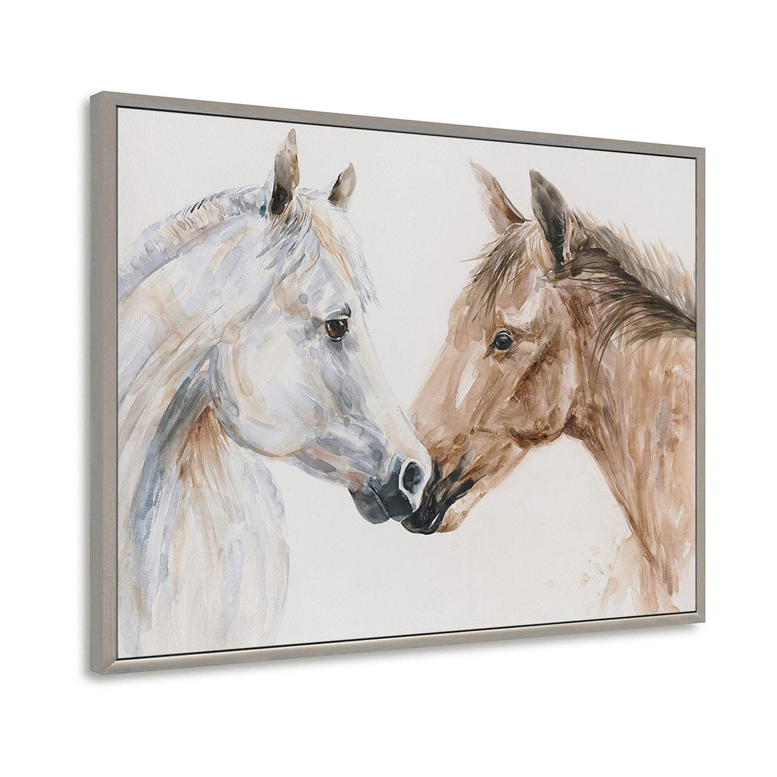 Tender Gaze - Watercolor Horse Duo Portrait #M3562 Painting artwepaint 