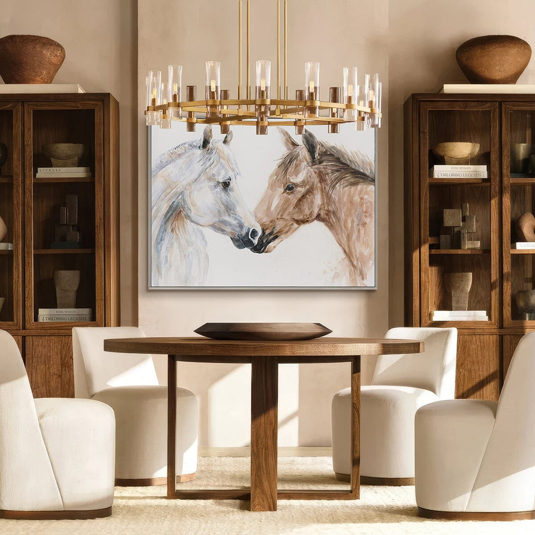 Tender Gaze - Watercolor Horse Duo Portrait #M3562 Painting artwepaint 